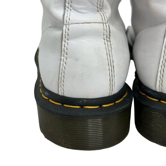 Dr. Martens 1460 Flat White Combat Boots - WHITE & BLACK - Picture 8 of 12